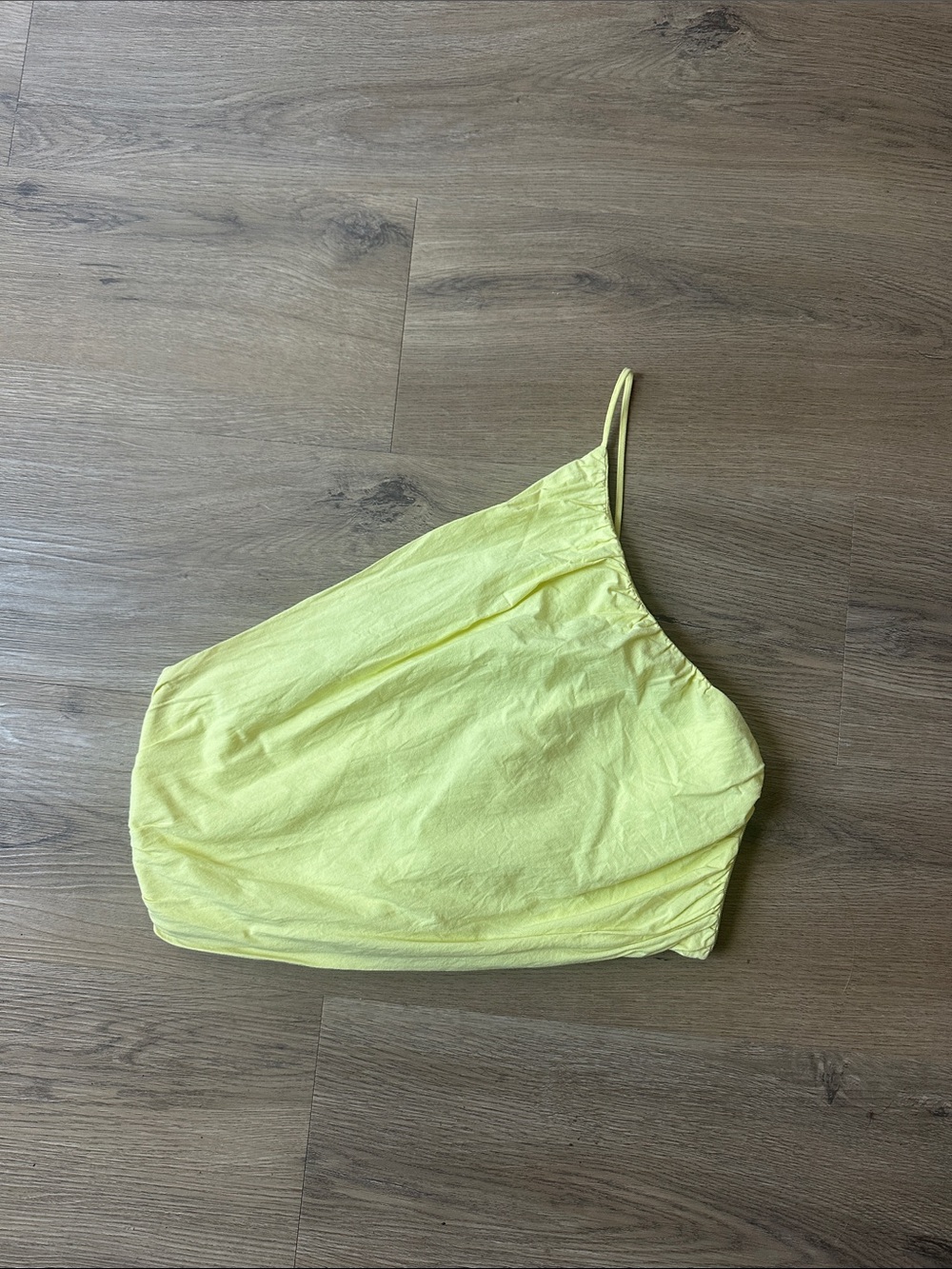 Zara One-Shoulder Yellow Tank Top